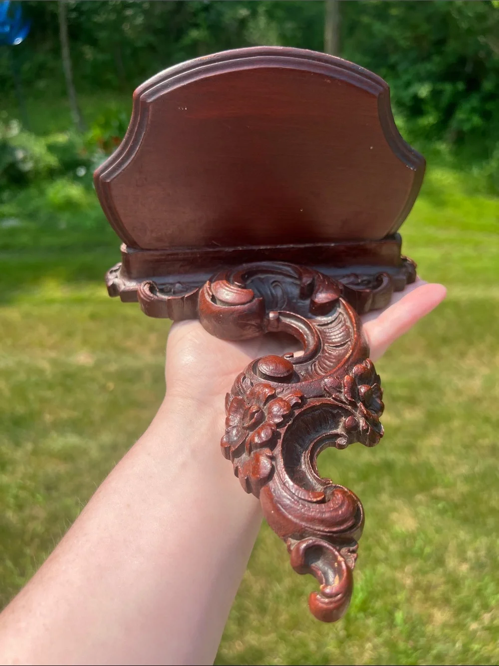VTG MCM Neo Classical Syroco Wood Syracuse Ornate Wall Shelf Floating Shelf